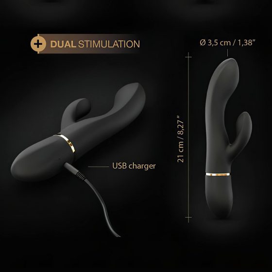 Dorcel Glam Rabbit - Rechargeable Clitoral Vibrator (Black)