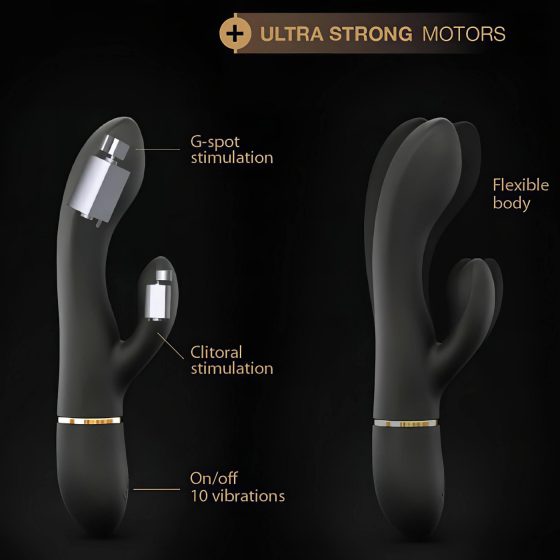 Dorcel Glam Rabbit - Rechargeable Clitoral Vibrator (Black)