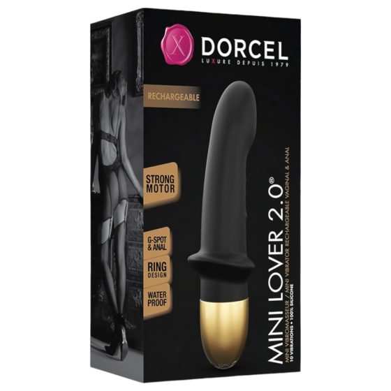 Dorcel Mini Lover 2.0 - Rechargeable G-Spot Vibrator (Black-Gold)