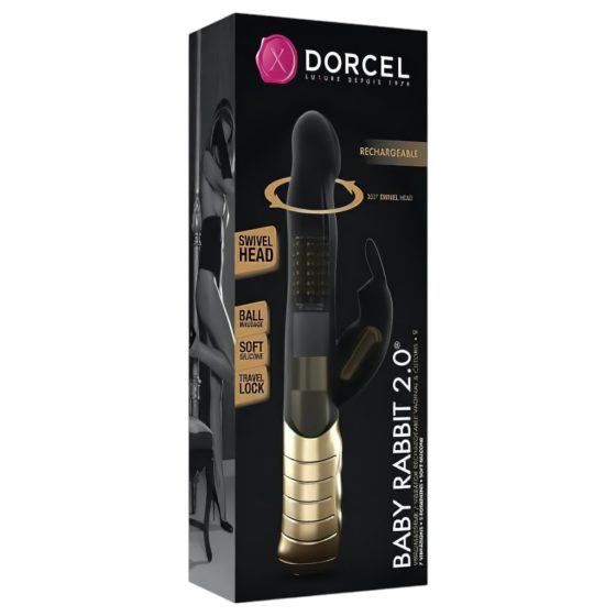 Dorcel Baby Rabbit 2.0 - Rechargeable Clitoral Vibrator (Black-Gold)