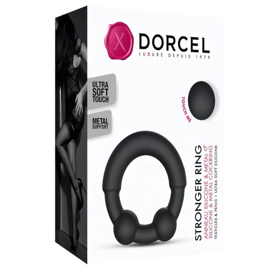 Dorcel Stronger Ring - Metal Insert Penis Ring (Black)