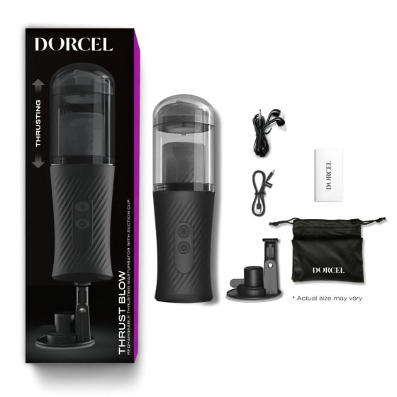 Dorcel Thrust Blow - Rechargeable Standalone Thrusting Masturbator (Black)