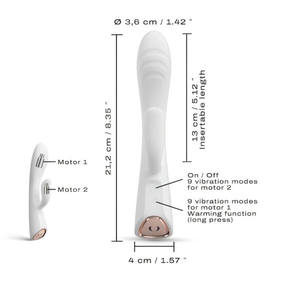 Dorcel Flexi Rabbit - Warming Clitoral Vibrator (White)