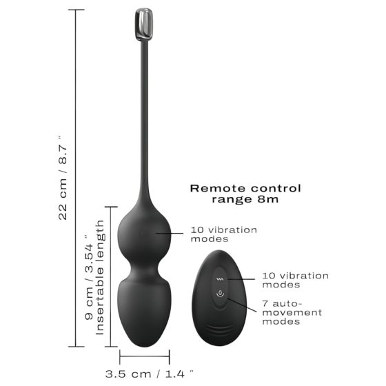 Dorcel Love Balls - Rechargeable, Wireless Magnetic Kegel Balls Duo (Black)