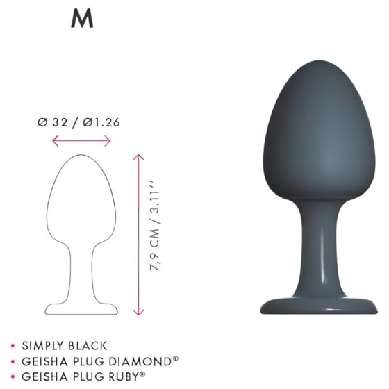 Dorcel Geisha Plug M - ball anal plug (black)