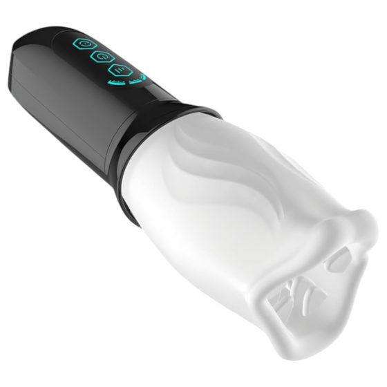 Rotating Mouth Masturbator (White-Black)