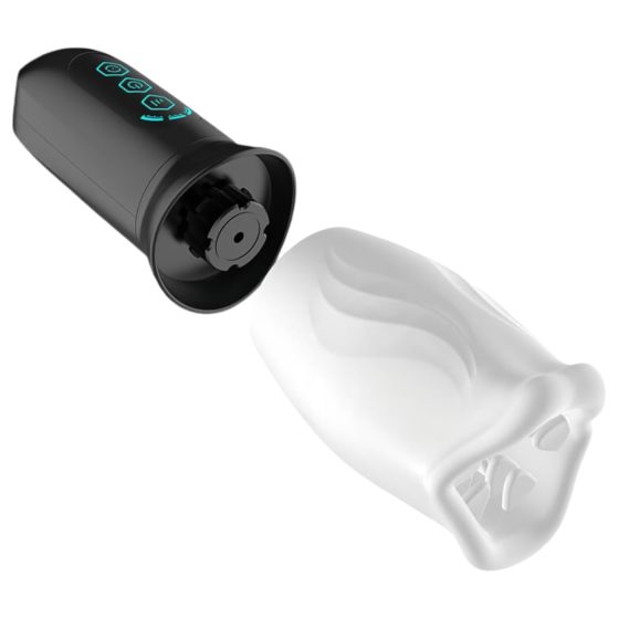 Rotating Mouth Masturbator (White-Black)