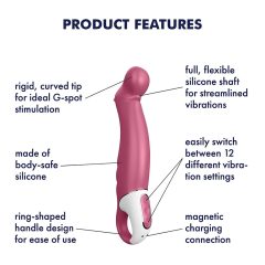   Satisfyer Petting Hippum - Rechargeable, Waterproof Vibrator (Magenta)