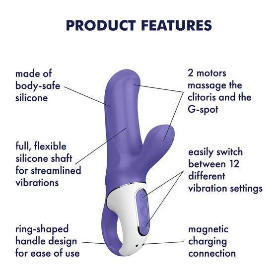 Satisfyer Magic Bunny - Waterproof Rechargeable Clitoral Vibrator (Blue)