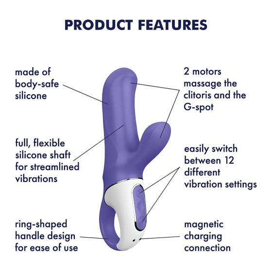 Satisfyer Magic Bunny - waterproof, rechargeable vibrator with clitoral arm (blue)