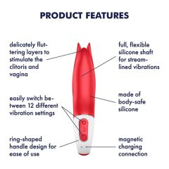   Satisfyer Power Flower - Rechargeable, Waterproof Vibrator (Red)