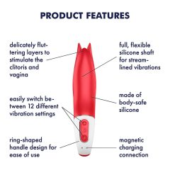   Satisfyer Power Flower - Rechargeable, Waterproof Vibrator (Red)