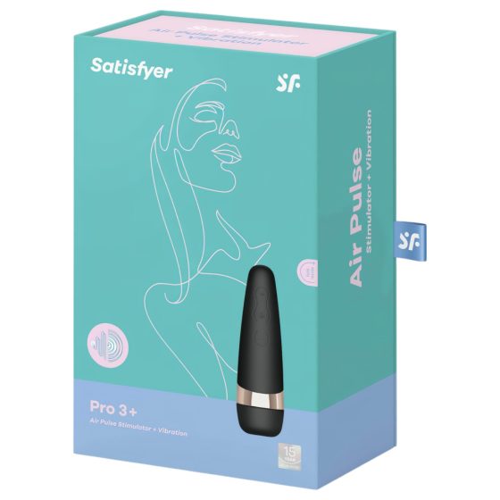 Satisfyer Pro 3+ - Waterproof Rechargeable Clitoral Vibrator (Black)