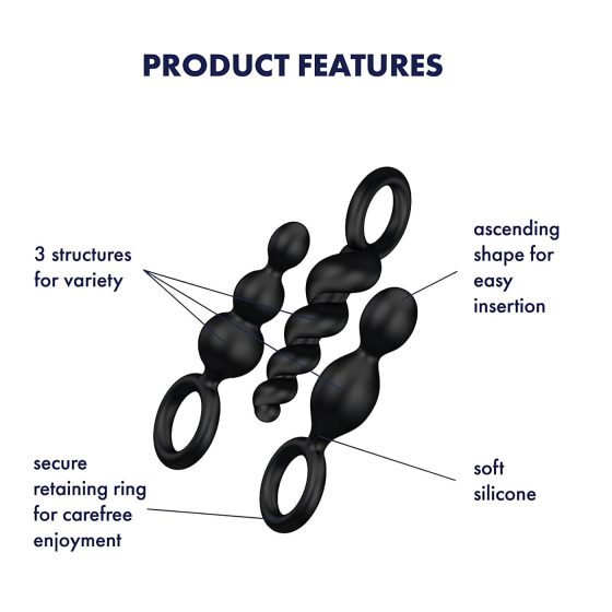 Satisfyer Booty Call - anal plug set - black (3-piece)