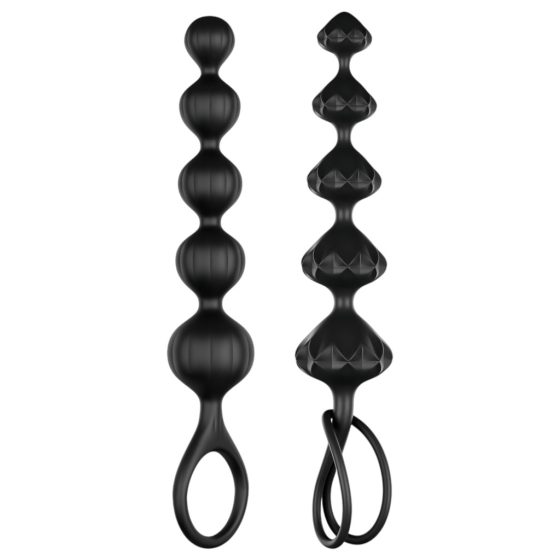 Satisfyer Love Beads - Beaded Anal Dildo Set - Black (2 Piece)