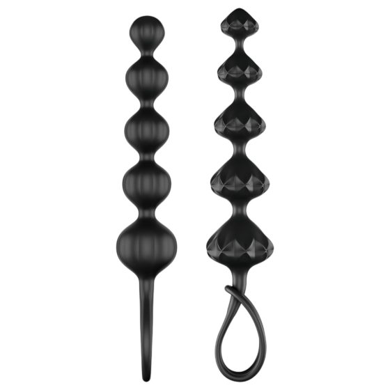 Satisfyer Love Beads - Beaded Anal Dildo Set - Black (2 Piece)