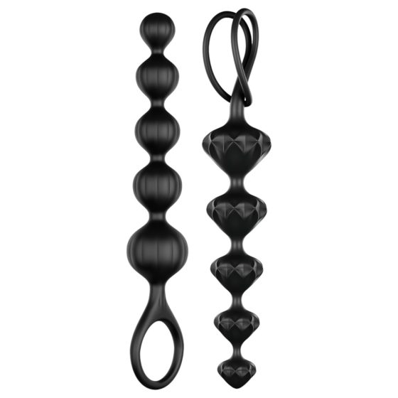 Satisfyer Love Beads - Beaded Anal Dildo Set - Black (2 Piece)