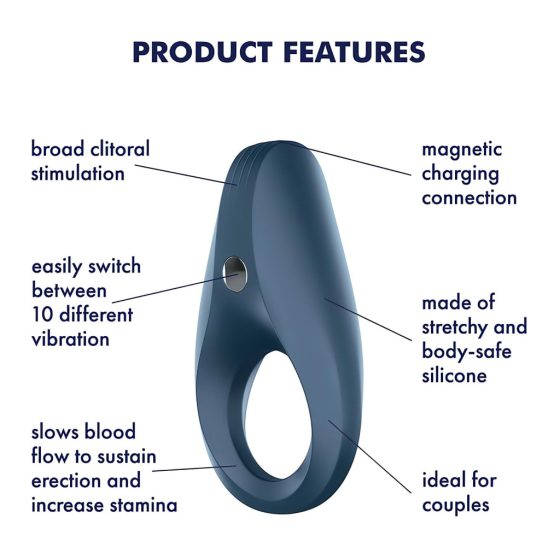 Satisfyer Rocket Ring - Waterproof Vibrating Cock Ring (Blue)