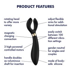   Satisfyer Endless Fun - Rechargeable, Waterproof Couple's Vibrator (Black)