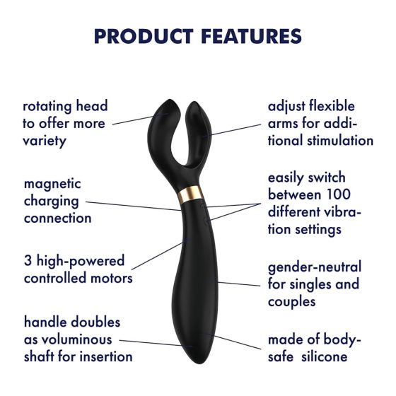 Satisfyer Endless Fun - Rechargeable, Waterproof Couple's Vibrator (Black)