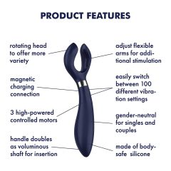   Satisfyer Endless Fun - rechargeable, waterproof partner vibrator (blue)