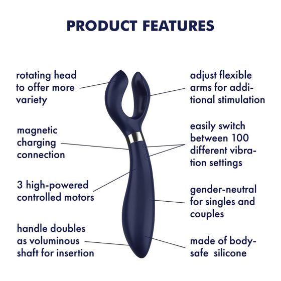 Satisfyer Endless Fun - Rechargeable, Waterproof Couple Vibrator (Blue)