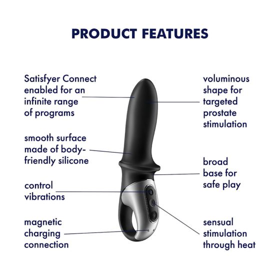 Satisfyer Hot Passion - smart warming anal vibrator (black)