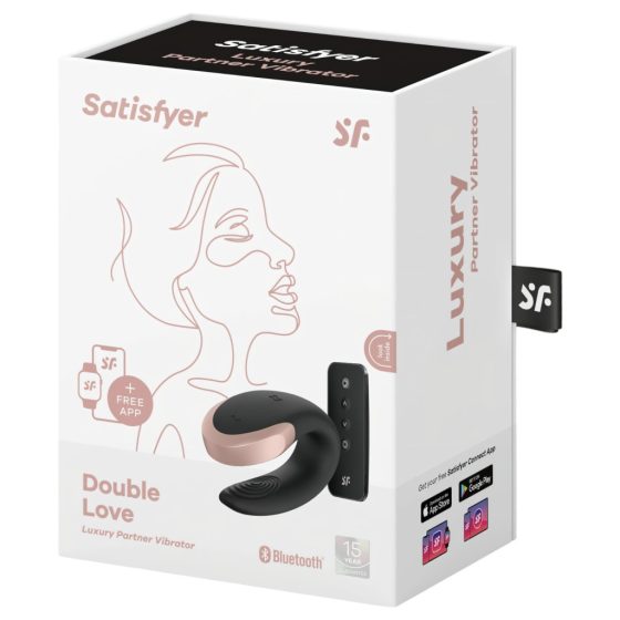 Satisfyer Double Love - Smart Waterproof Couple's Vibrator (Black)