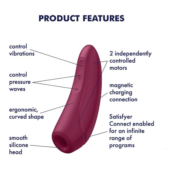 Satisfyer Curvy 1+ - Smart Air-Pulse Clitoral Stimulator (Red)