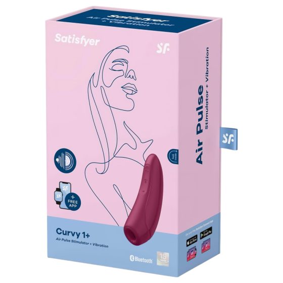 Satisfyer Curvy 1+ - Smart Air-Pulse Clitoral Stimulator (Red)