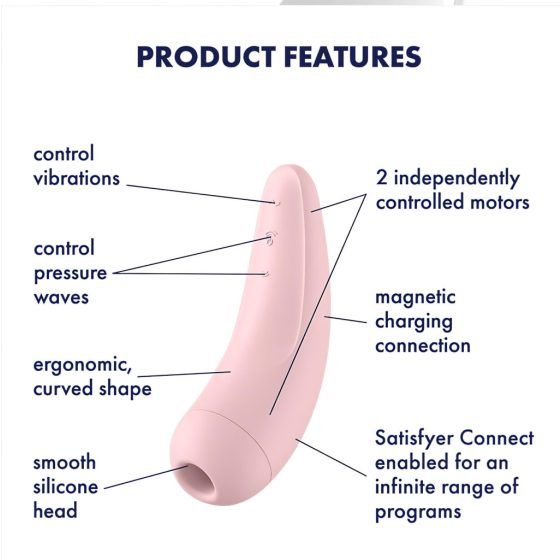 Satisfyer Curvy 2+ - Smart Clitoral Stimulator with Air Pulse Technology (Pink)