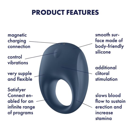 Satisfyer Strong One - Smart Vibrating Cock Ring (Blue)