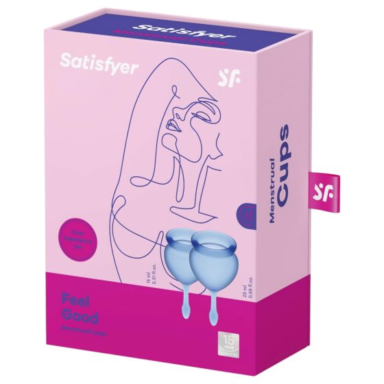 Satisfyer Feel Good - Menstrual Cup Set (Blue) - 2 Pack