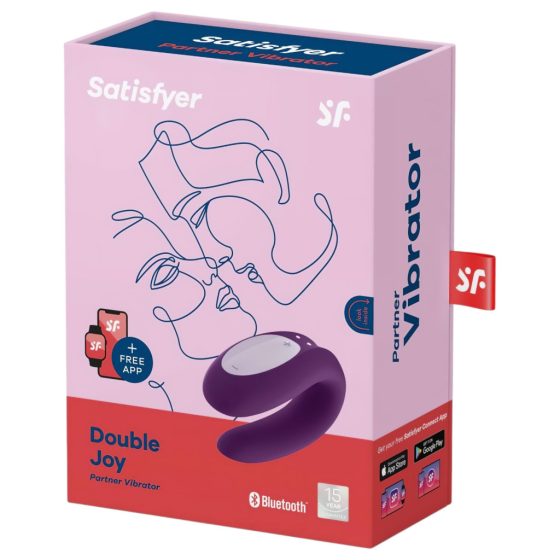 Satisfyer Double Joy - Smart, Rechargeable, Waterproof Couples Vibrator (Purple)