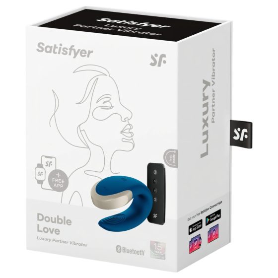 Satisfyer Double Love - Smart, Waterproof, Wireless Couples Vibrator (Blue)