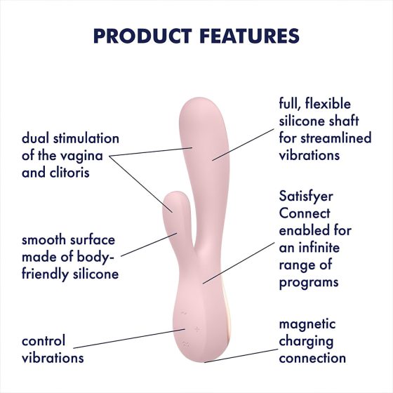 Satisfyer Mono Flex - smart waterproof vibrator (pale pink)