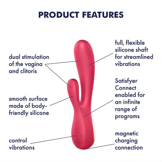 Satisfyer Mono Flex - Smart Waterproof Vibrator (Red)