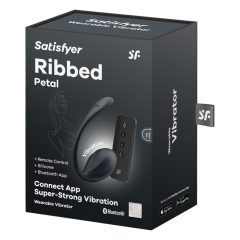   Satisfyer Ribbed Petal - Remote Control Vibrating Egg (Black)