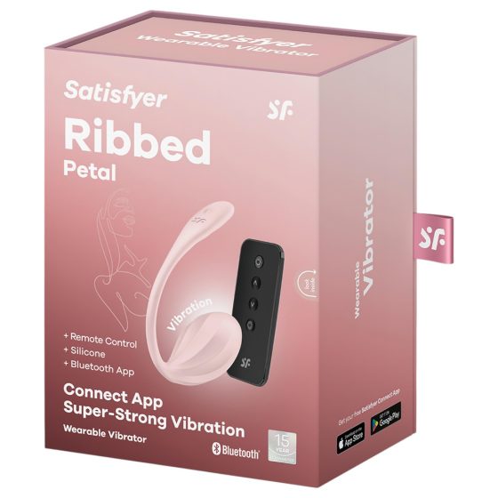 Satisfyer Ribbed Petal - Radio-Controlled Vibrating Egg (Pink)