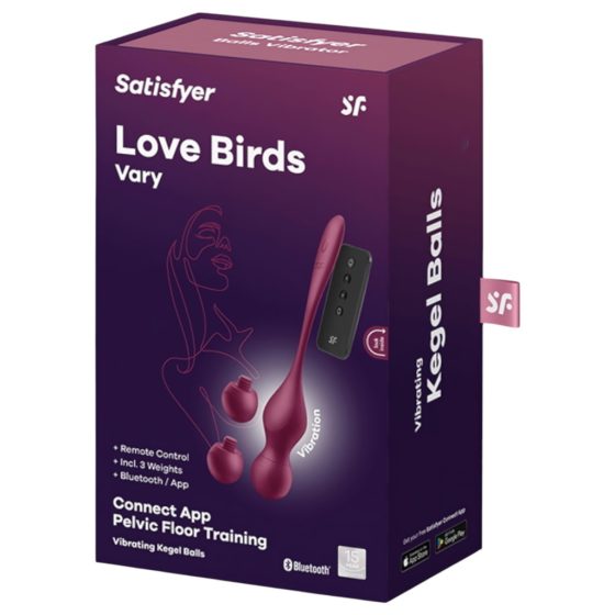 Satisfyer Love Birds Vary - Smart, Adjustable Ben Wa Balls (Burgundy)