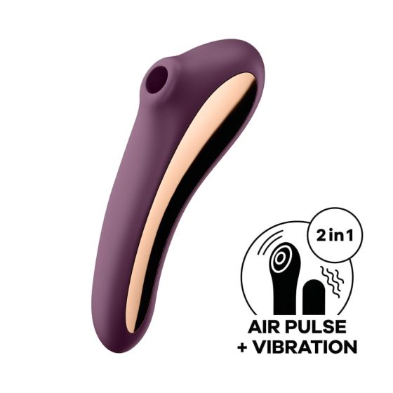 Satisfyer Dual Kiss - 2in1 Rechargeable Vaginal and Clitoral Vibrator (Purple)