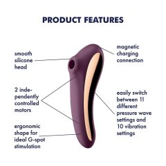   Satisfyer Dual Kiss - 2in1, rechargeable vaginal and clitoral vibrator (purple)