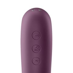   Satisfyer Dual Kiss - 2in1 Rechargeable Vaginal and Clitoral Vibrator (Purple)