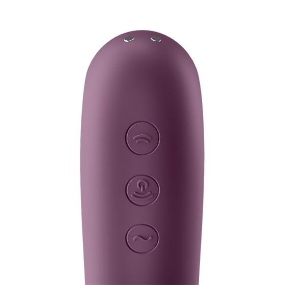 Satisfyer Dual Kiss - 2in1 Rechargeable Vaginal and Clitoral Vibrator (Purple)