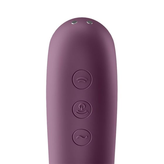 Satisfyer Dual Kiss - 2-in-1 Rechargeable Vaginal and Clitoral Vibrator (Purple)