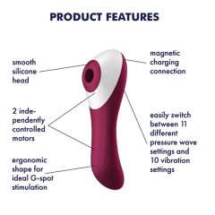   Satisfyer Dual Crush - Rechargeable Vaginal and Clitoral Vibrator (Red)