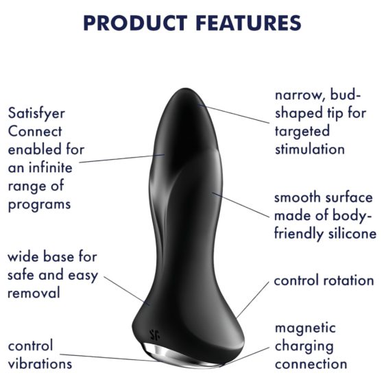 Satisfyer Rotator Plug 1 - Rechargeable Beaded Anal Vibrator (Black)