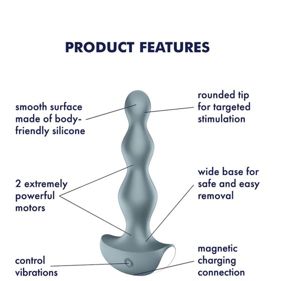 Satisfyer Lolli-Plug 2 - Rechargeable, Waterproof Anal Vibrator (Grey)