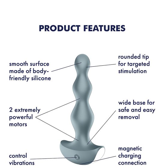 Satisfyer Lolli-Plug 2 - rechargeable, waterproof anal vibrator (grey)