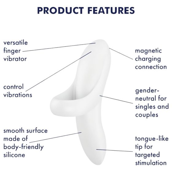 Satisfyer Bold Lover - Rechargeable, Waterproof Finger Vibrator (White)